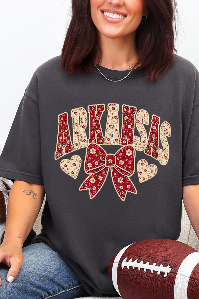 Arkansas Blooming Bow Comfort Colors Adult Ring-Spun Cotton Tee