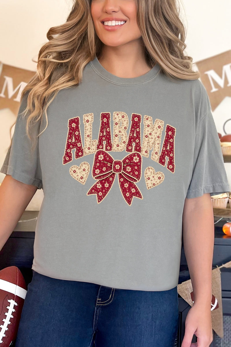 Alabama Blooming Bow Comfort Colors Adult Ring-Spun Cotton Tee