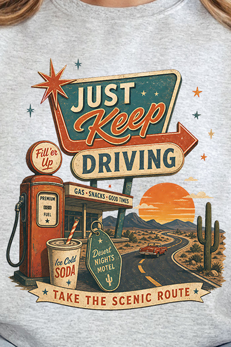 Just Keep Driving Heavy Blend Crew Sweatshirt product image 2
