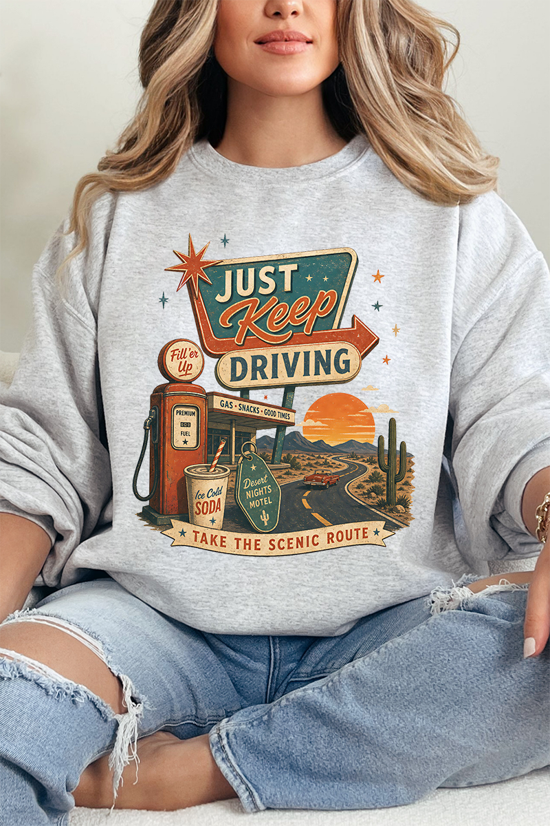 Just Keep Driving Heavy Blend Crew Sweatshirt product image 1