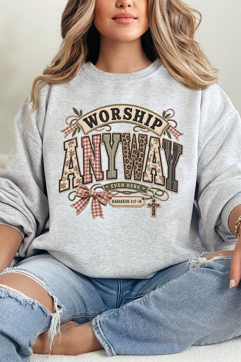 Worship Anyway Heavy Blend Crew Sweatshirt product image 1