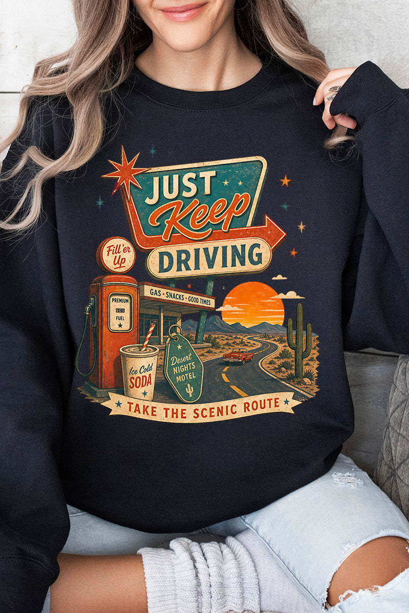 Just Keep Driving Heavy Blend Crew Sweatshirt product image 3