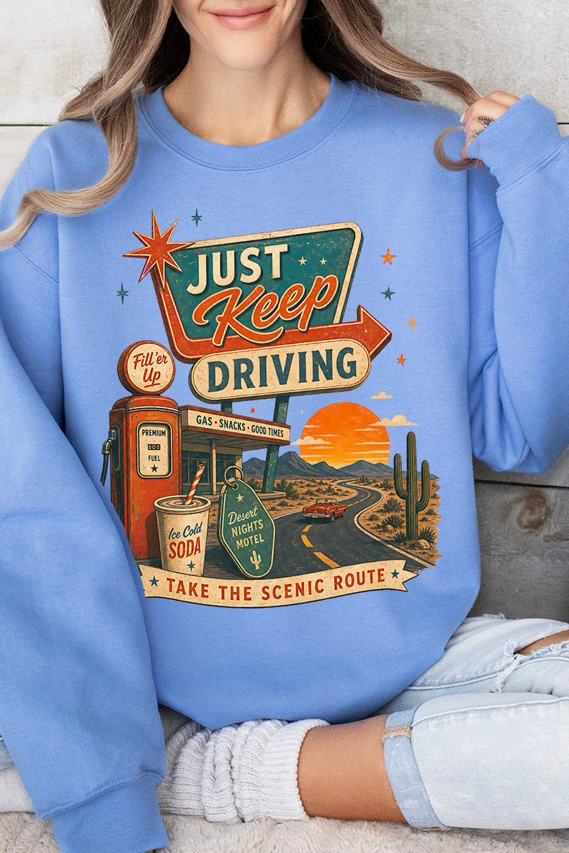 Just Keep Driving Heavy Blend Crew Sweatshirt product image 4