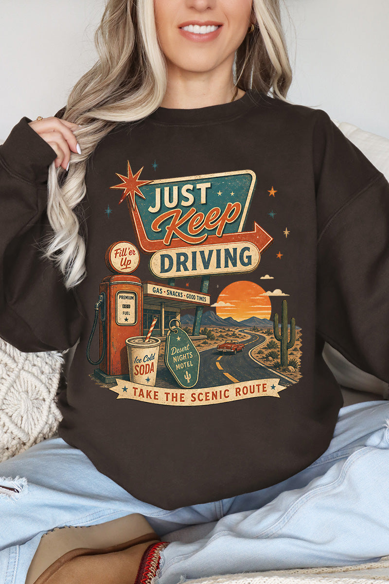 Just Keep Driving Heavy Blend Crew Sweatshirt product image 5