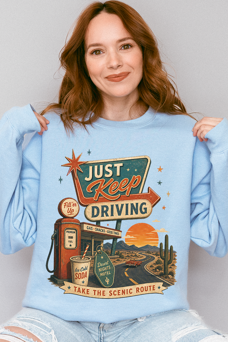 Just Keep Driving Heavy Blend Crew Sweatshirt product image 6