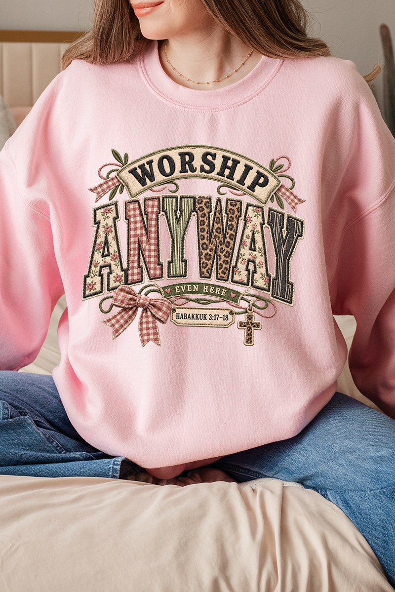 Worship Anyway Heavy Blend Crew Sweatshirt product image 5
