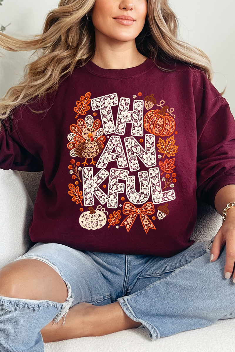 Thankful Lacework Heavy Blend Crew Sweatshirt product image 1