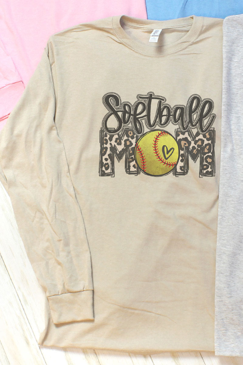 Leopard Softball Mom Unisex Dri-Power Long-Sleeve 50/50 Tee product image 1