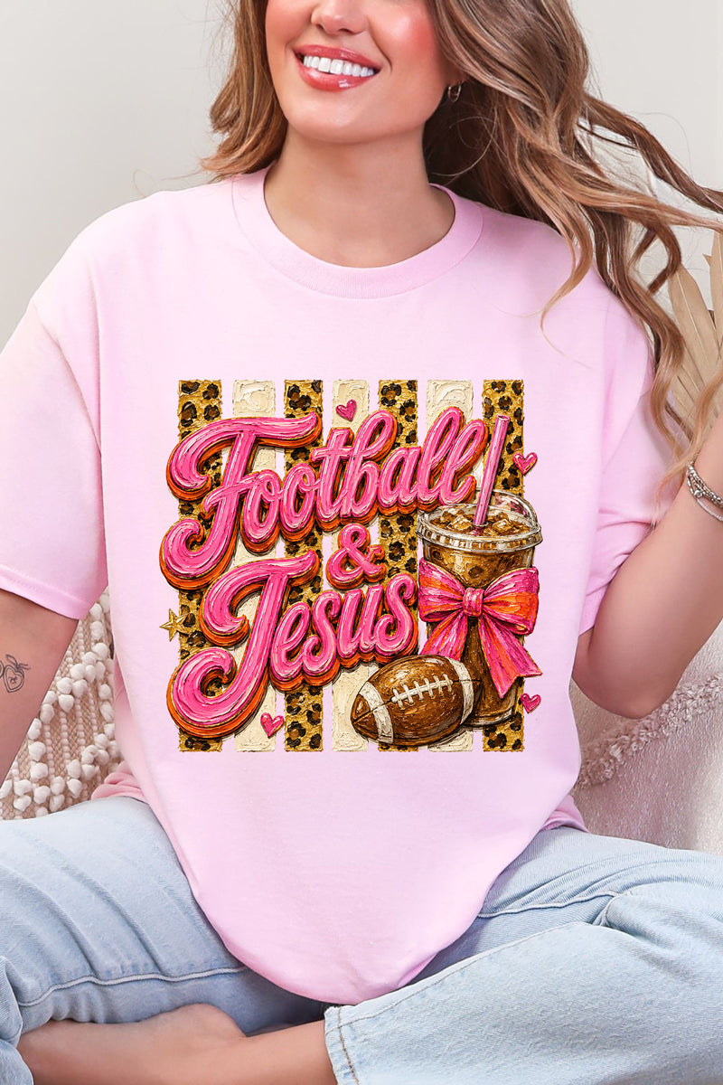 Pink Painted Football & Jesus Short Sleeve Relaxed Fit product image 1
