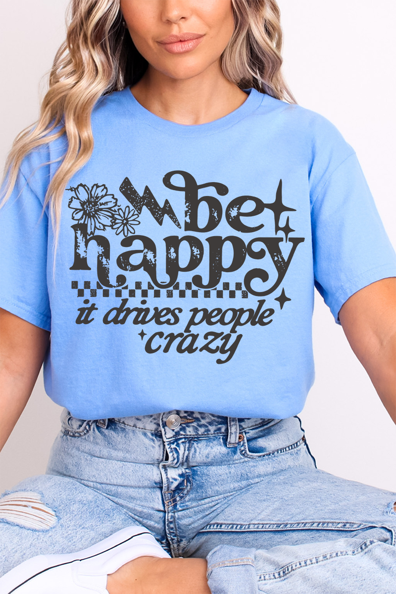 Black Be Happy Softstyle Adult T-Shirt product image 3
