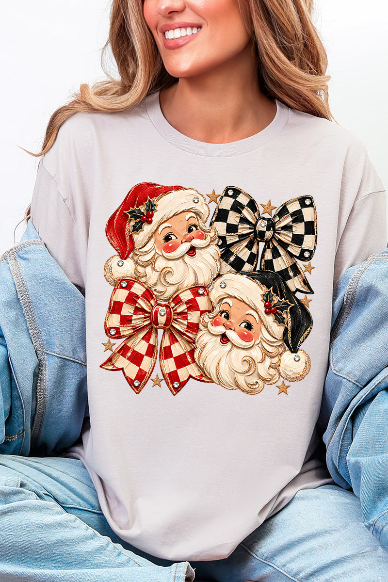 Merry Check Santa Softstyle Adult T-Shirt product image 1