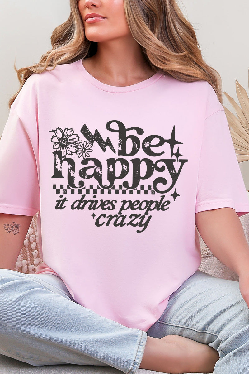 Black Be Happy Softstyle Adult T-Shirt product image 8