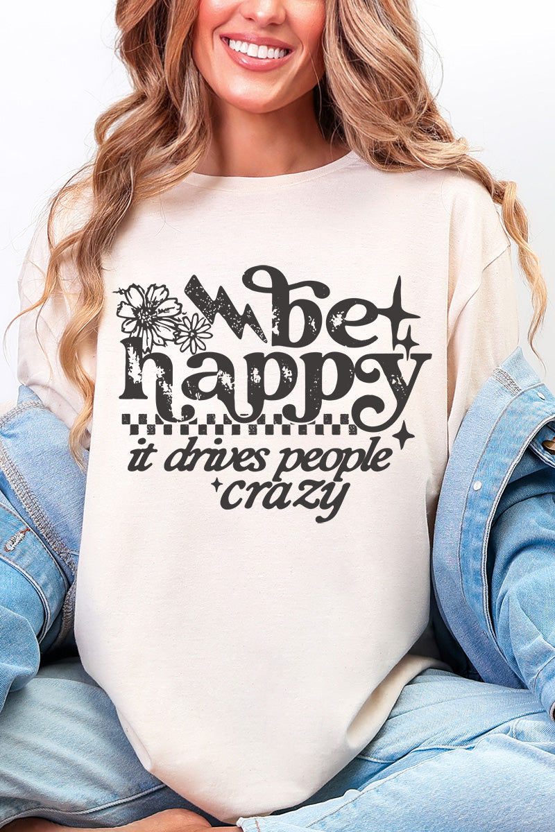 Black Be Happy Softstyle Adult T-Shirt product image 9