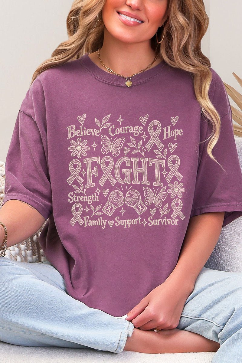 Fight Ribbon Sketch Comfort Colors Adult Ring-Spun Cotton Tee