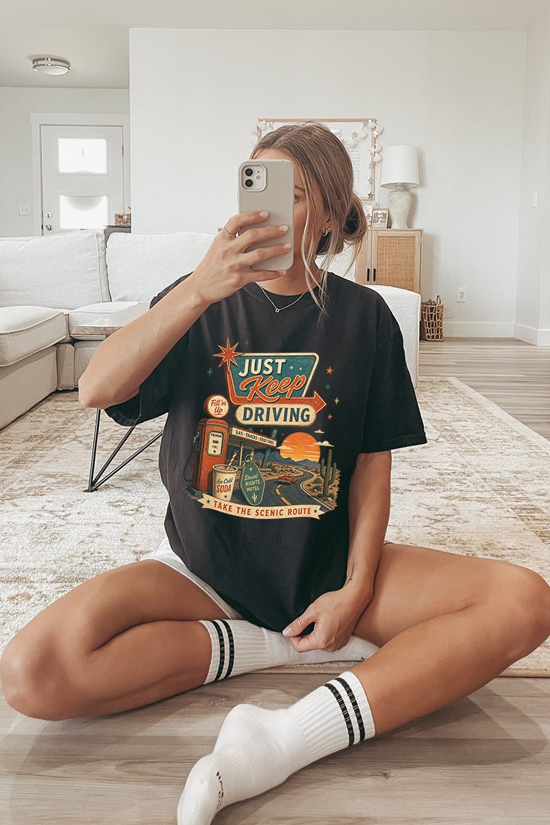 Just Keep Driving Comfort Colors Adult Ring-Spun Cotton Tee
