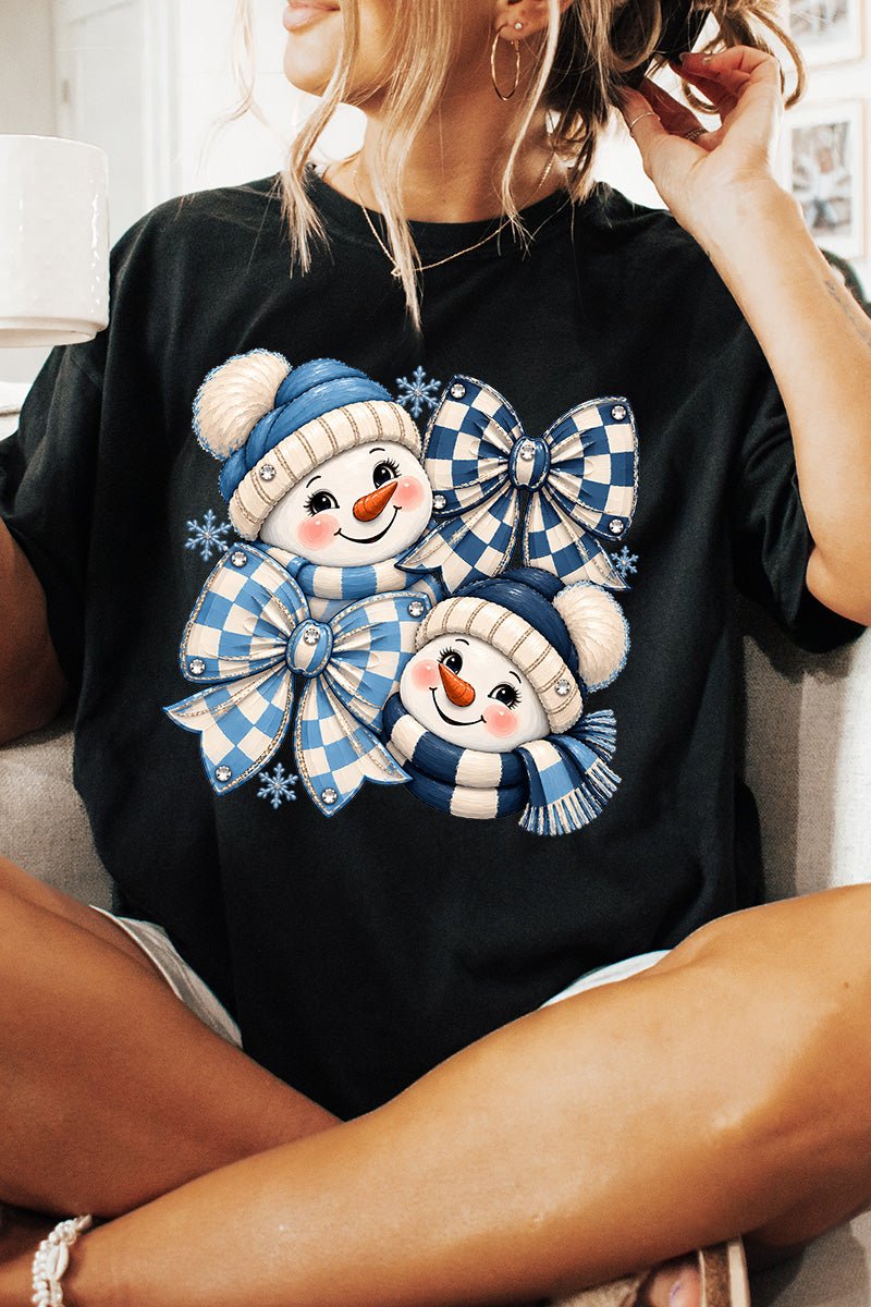 Winter Check Snowmen Comfort Colors Adult Ring-Spun Cotton Tee