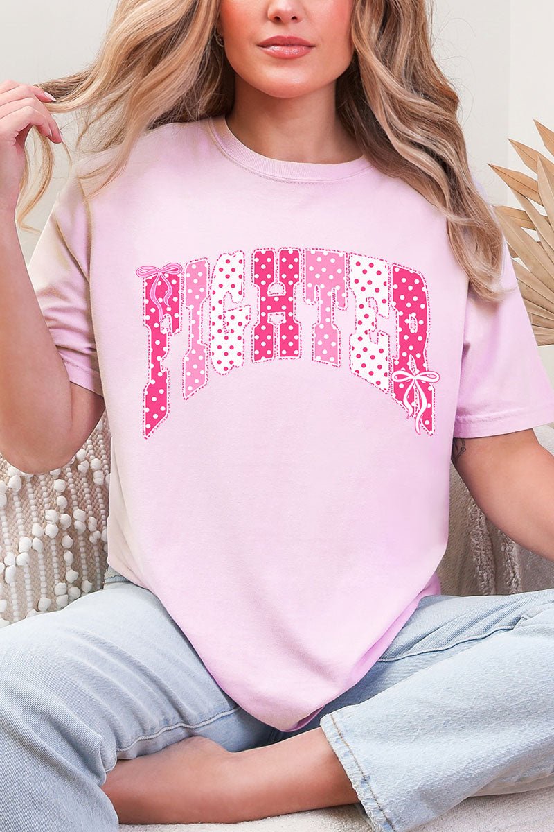 Pink Polka Pop Fighter Comfort Colors Adult Ring-Spun Cotton Tee