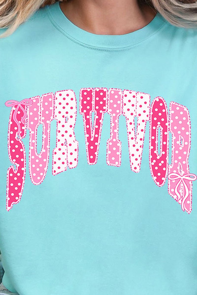 Pink Polka Pop Survivor Comfort Colors Adult Ring-Spun Cotton Tee