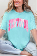 Pink Polka Pop Survivor Comfort Colors Adult Ring-Spun Cotton Tee