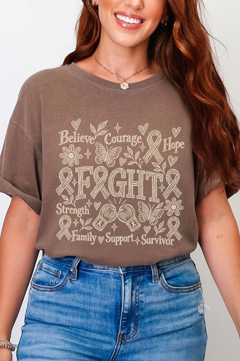 Fight Ribbon Sketch Comfort Colors Adult Ring-Spun Cotton Tee