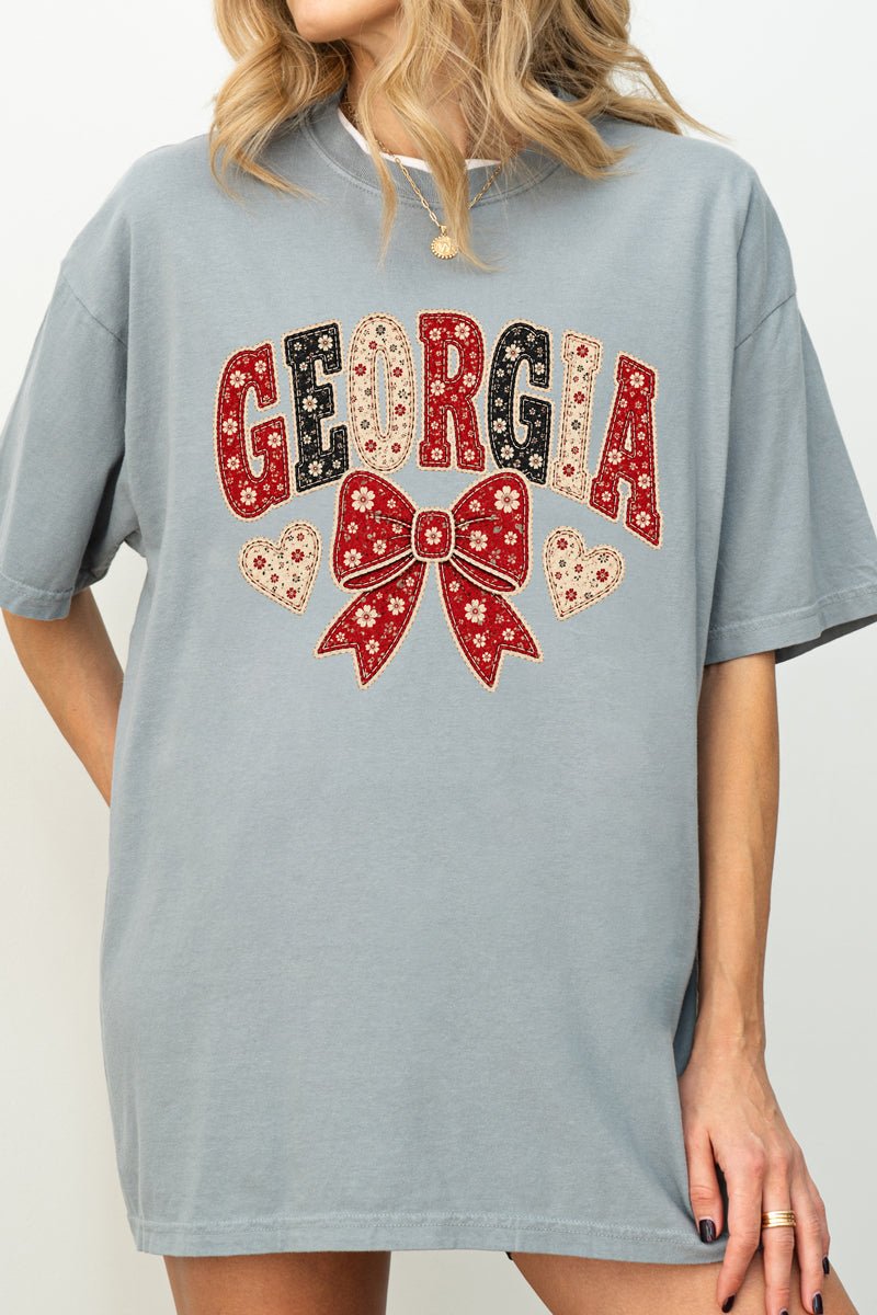 Georgia Blooming Bow Comfort Colors Adult Ring-Spun Cotton Tee