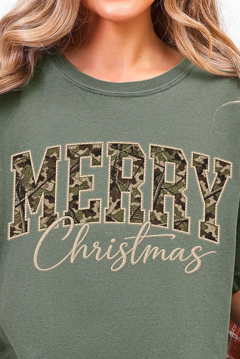 Camo Merry Christmas Comfort Colors Adult Ring-Spun Cotton Tee