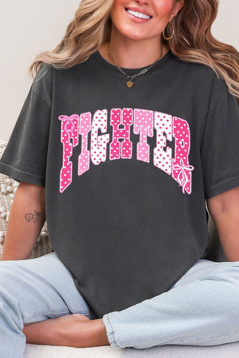 Pink Polka Pop Fighter Comfort Colors Adult Ring-Spun Cotton Tee