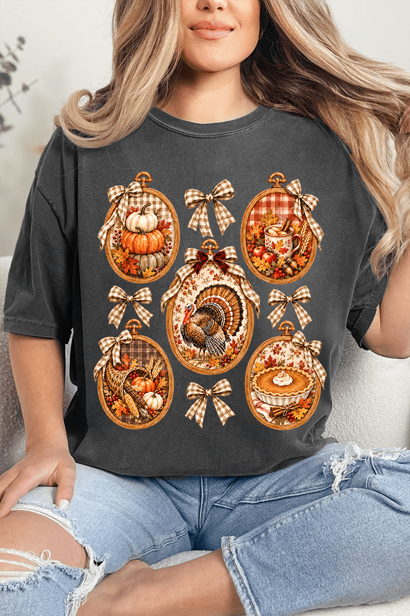 Thanksgiving Portraits Comfort Colors Adult Ring-Spun Cotton Tee