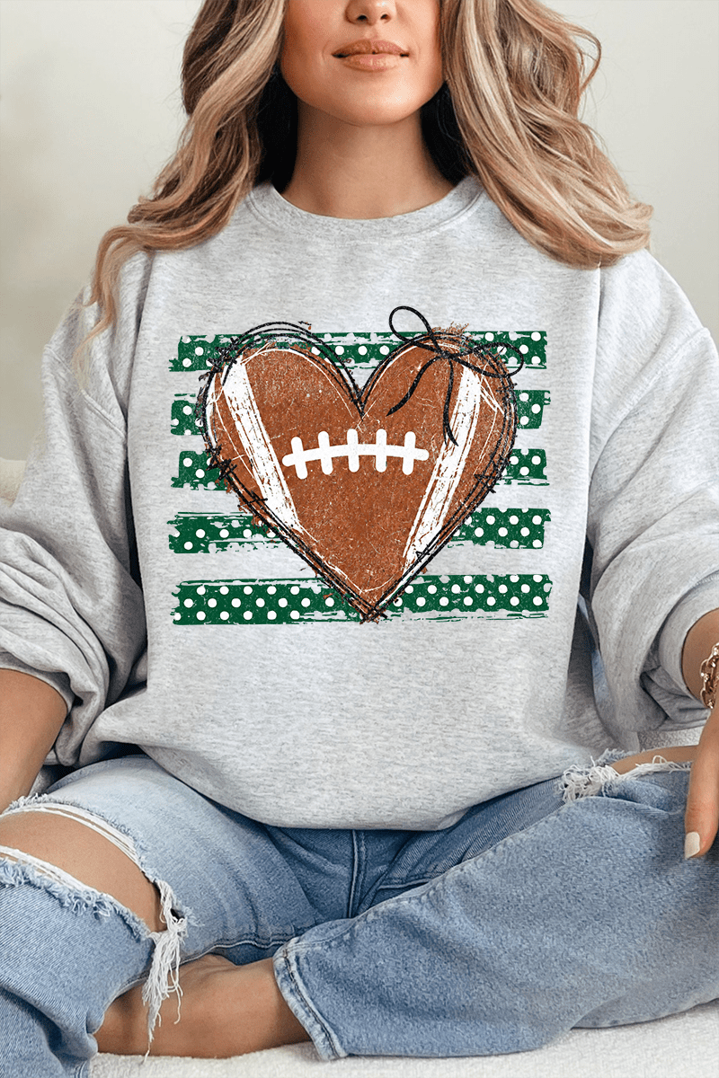 Green Football Sweetheart Heavy Blend Crew Sweatshirt product image 1