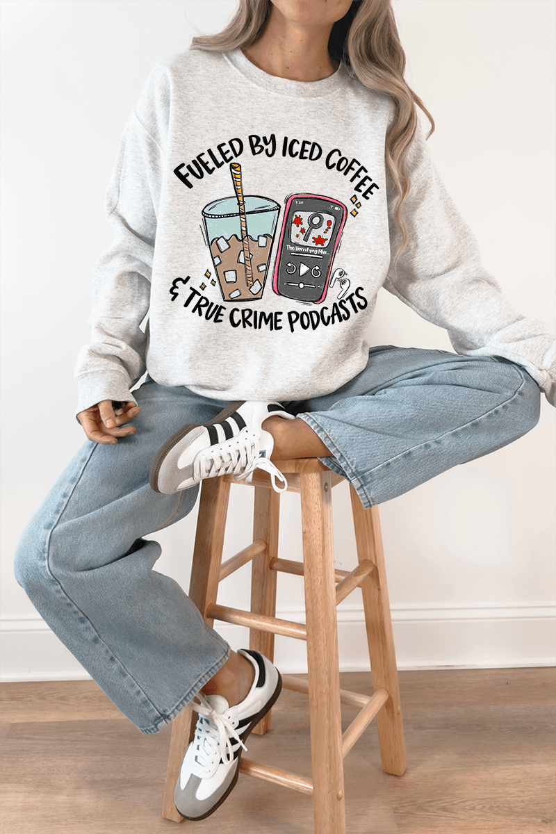Iced Coffee & True Crime Heavy Blend Crew Sweatshirt product image 3