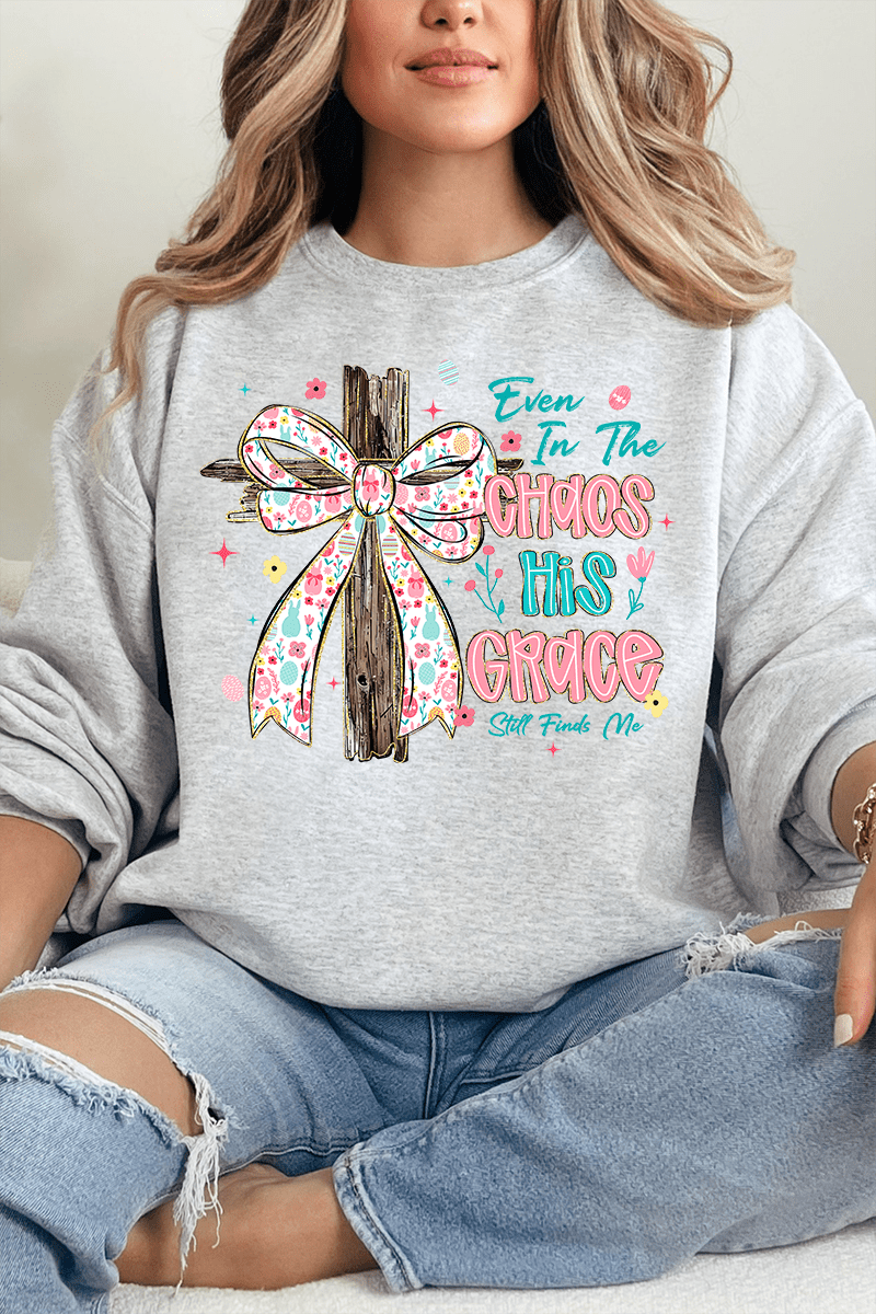 In The Chaos Coquette Cross Heavy Blend Crew Sweatshirt product image 3