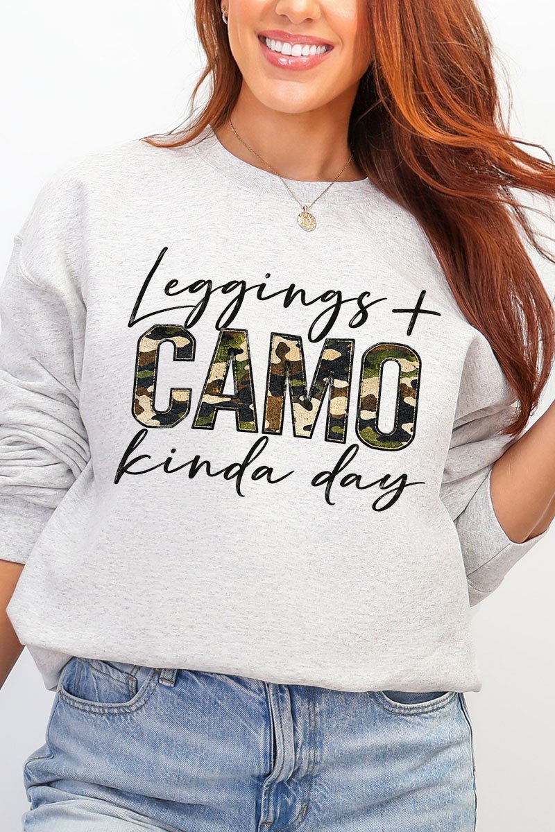 Leggings + Camo Kinda Day Heavy Blend Crew Sweatshirt product image 3