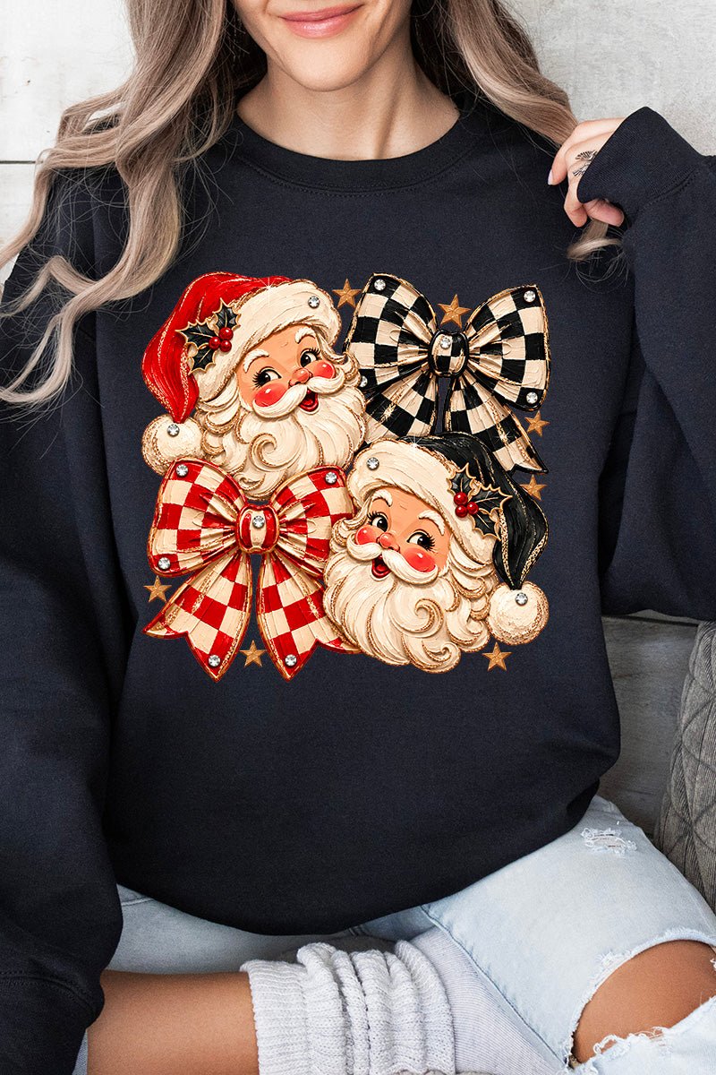 Merry Check Santa Heavy Blend Crew Sweatshirt product image 4