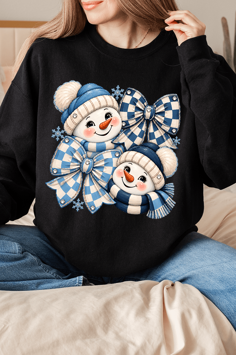 Winter Check Snowmen Heavy Blend Crew Sweatshirt product image 4