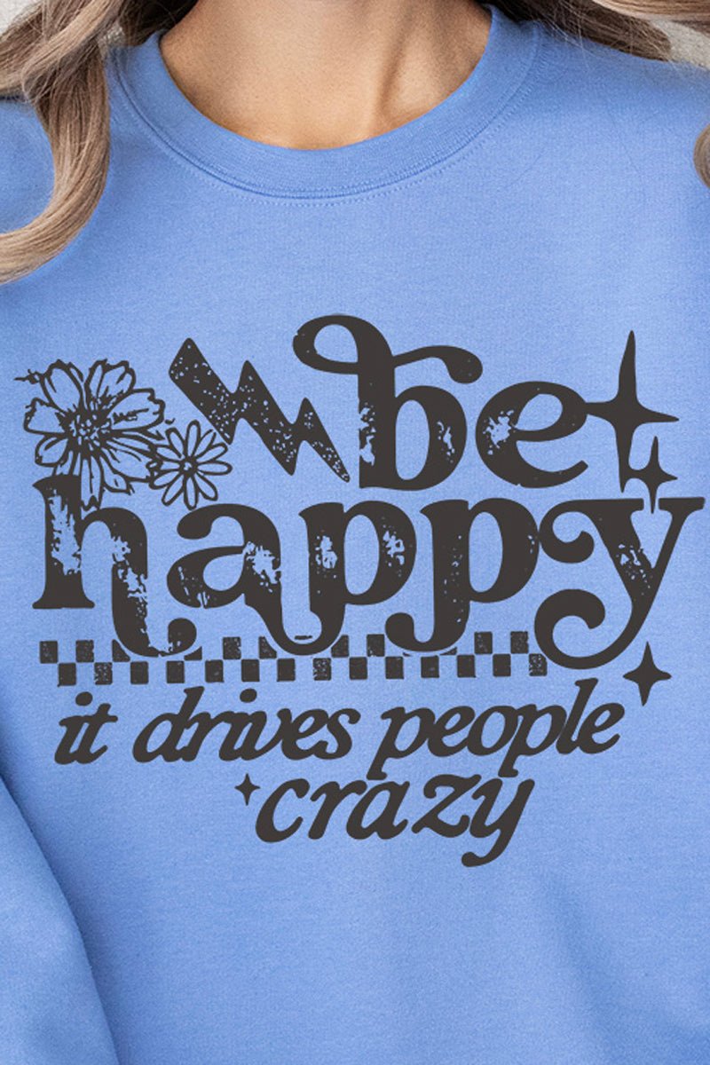 Black Be Happy Heavy Blend Crew Sweatshirt product image 2