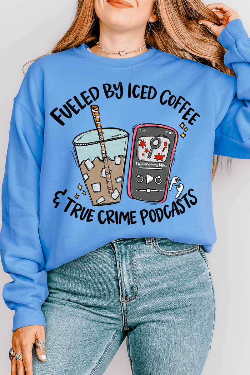 Iced Coffee & True Crime Heavy Blend Crew Sweatshirt product image 1