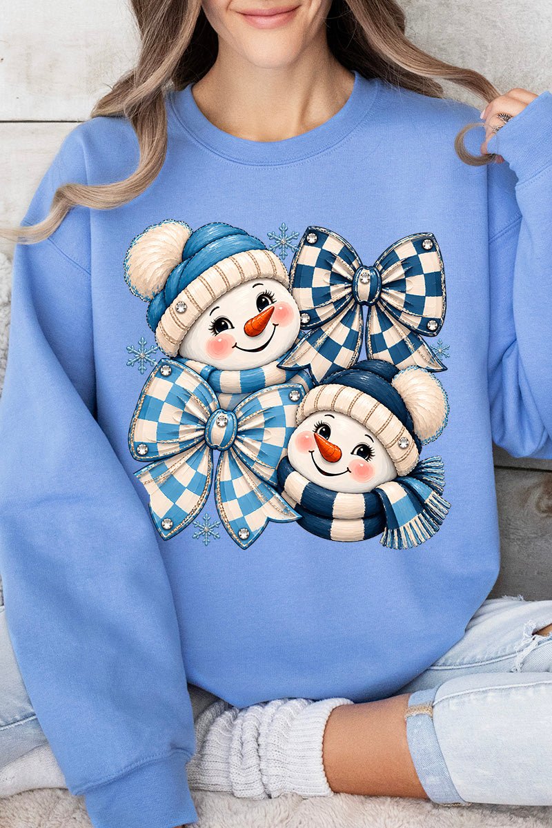 Winter Check Snowmen Heavy Blend Crew Sweatshirt product image 5