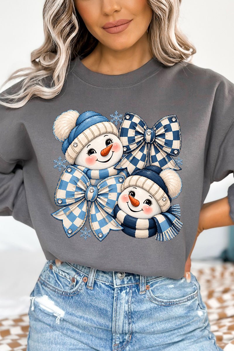 Winter Check Snowmen Heavy Blend Crew Sweatshirt product image 6