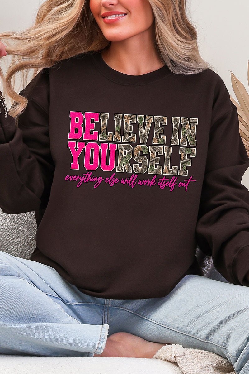 Believe In Yourself Pink Spark Heavy Blend Crew Sweatshirt product image 1