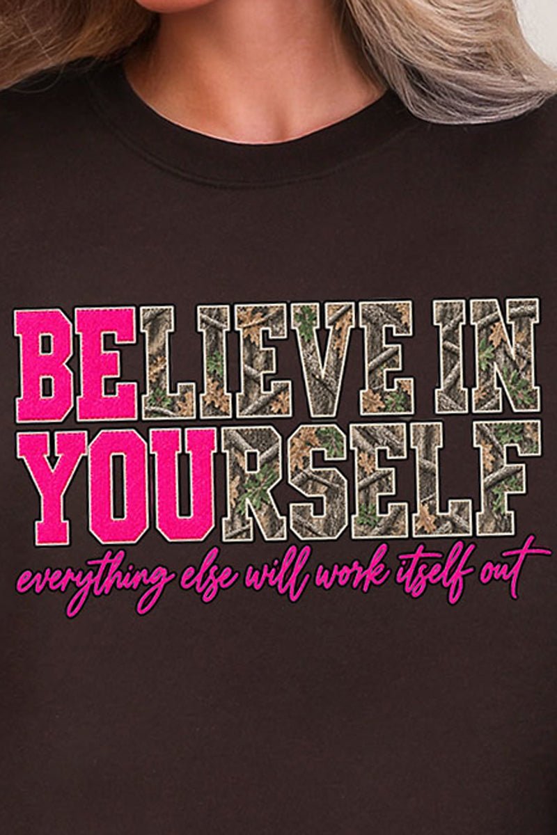 Believe In Yourself Pink Spark Heavy Blend Crew Sweatshirt product image 2