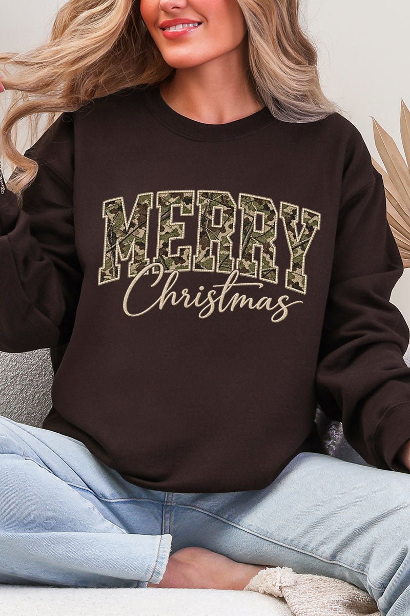 Camo Merry Christmas Heavy Blend Crew Sweatshirt product image 3