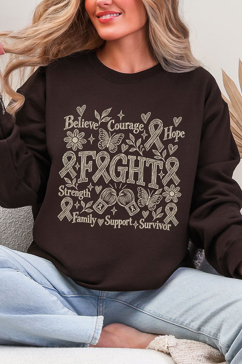 Fight Ribbon Sketch Heavy Blend Crew Sweatshirt product image 4