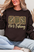 He's Fishing Heavy Blend Crew Sweatshirt product image 1
