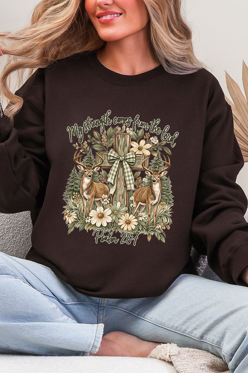 My Strength Woodland Deer Heavy Blend Crew Sweatshirt product image 4