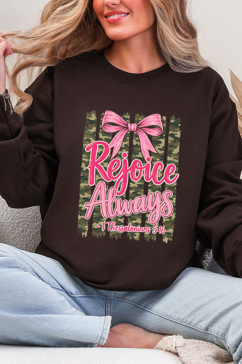 Rejoice Always Girly Camo Heavy Blend Crew Sweatshirt product image 4