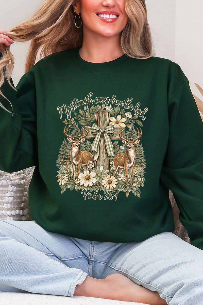 My Strength Woodland Deer Heavy Blend Crew Sweatshirt product image 5