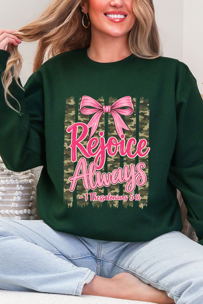 Rejoice Always Girly Camo Heavy Blend Crew Sweatshirt product image 5