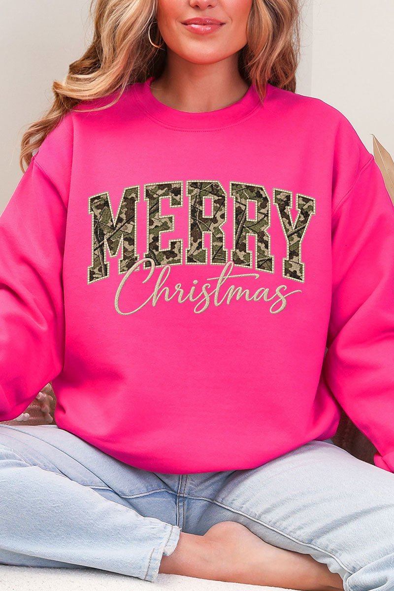 Camo Merry Christmas Heavy Blend Crew Sweatshirt product image 5