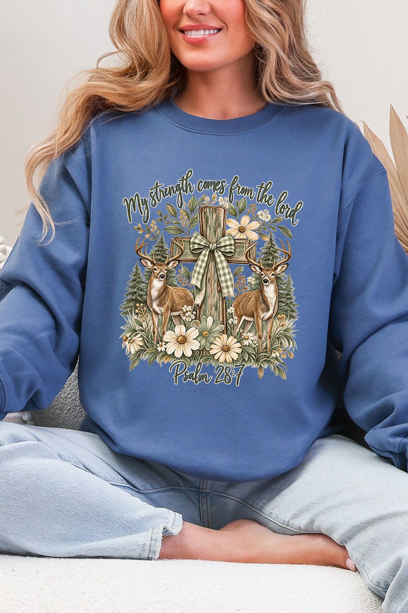 My Strength Woodland Deer Heavy Blend Crew Sweatshirt product image 7