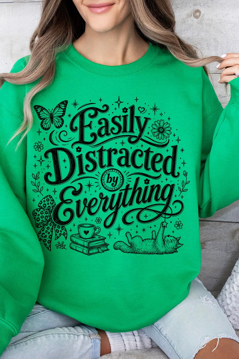 Black Easily Distracted By Everything Heavy Blend Crew product image 5